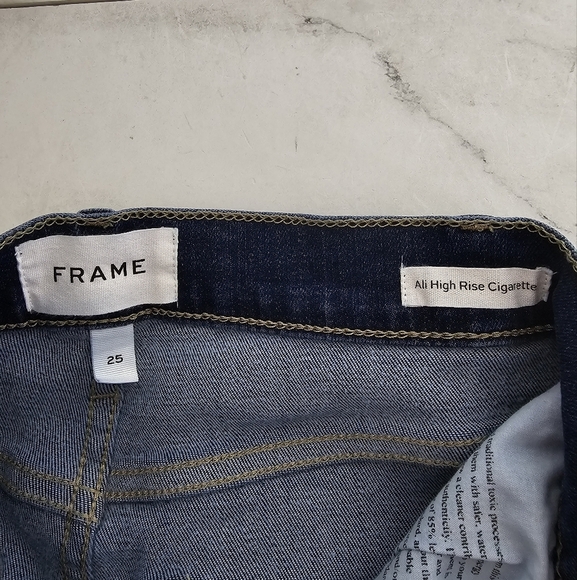 Frame Denim Ali High Rise Cigarette Blue Skinny Jeans 25 Preowned - Picture 8 of 9